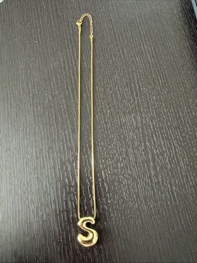 Gold Initial 'S' Pendant Necklace - Women's Jewelry